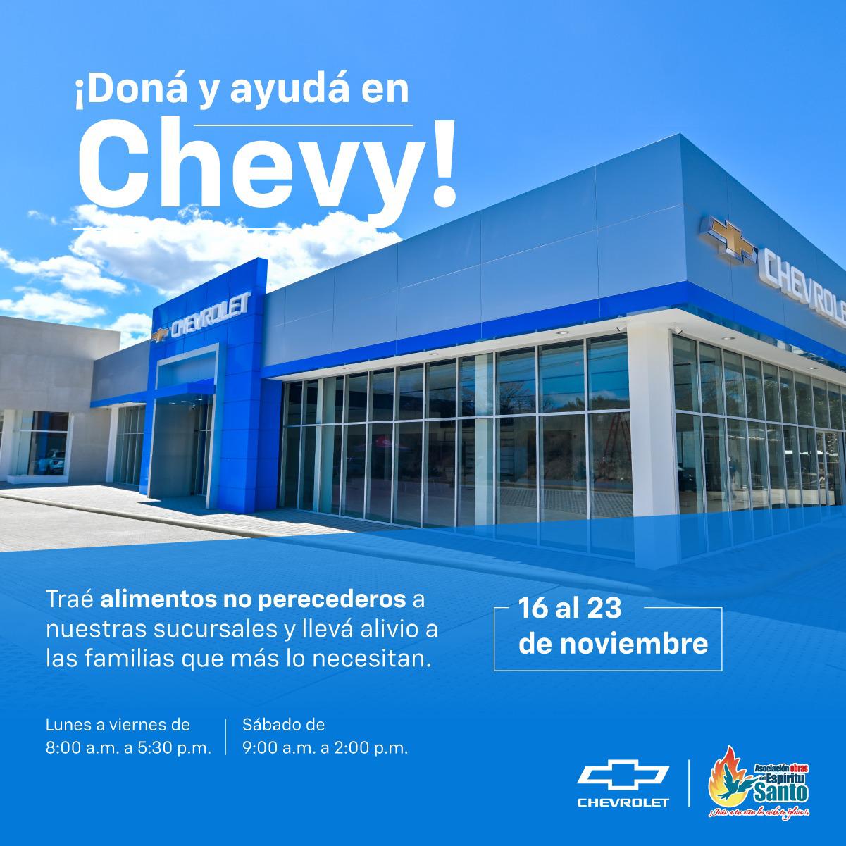 Chevrolet se une a campaña de Asociación Obras del Espíritu Santo para recolectar víveres para damnificados por inundaciones